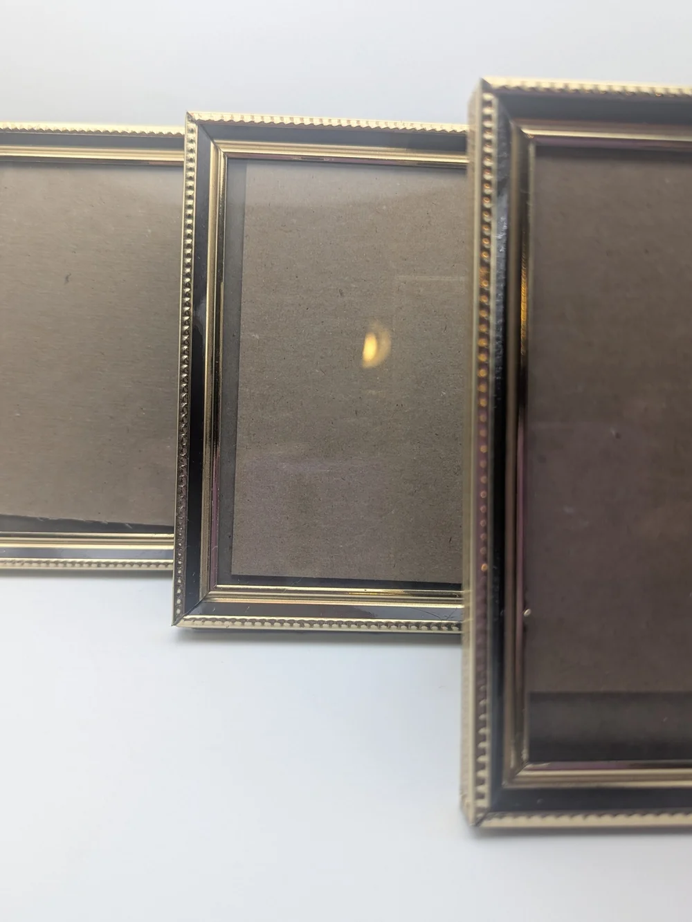 Gold Brass Tone Picture Frames (Set Of 3) 3.5×5